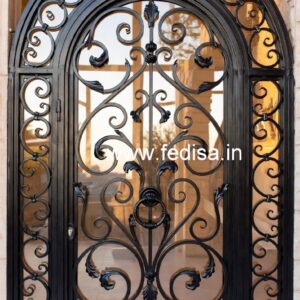 Modern Geometric Gate Grill Design for Entrances No-2771