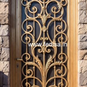 Minimal Steel Gate Grill Design for Elegant Homes No-2793