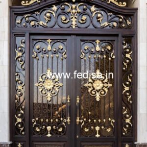 Contemporary Gate Grill Design with Minimal Patterns No-2826
