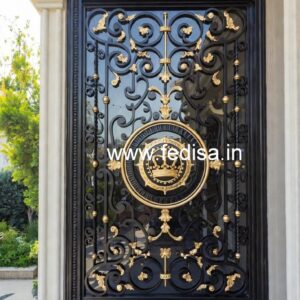 Elegant Main Gate Grill Design for Luxury Residences No-2853
