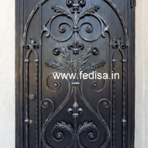 Modern Iron Gate Grill Design with Artistic Detail No-2875