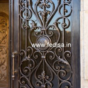 Elegant Exterior Grill Gate Design for Contemporary Villas No-2891