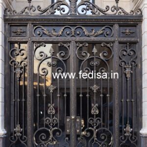 Contemporary Black Metal Gate Grill Design No-2928