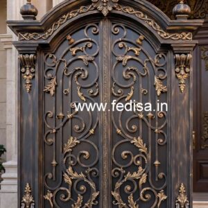 Contemporary Black Steel Grill Gate Design No-2990