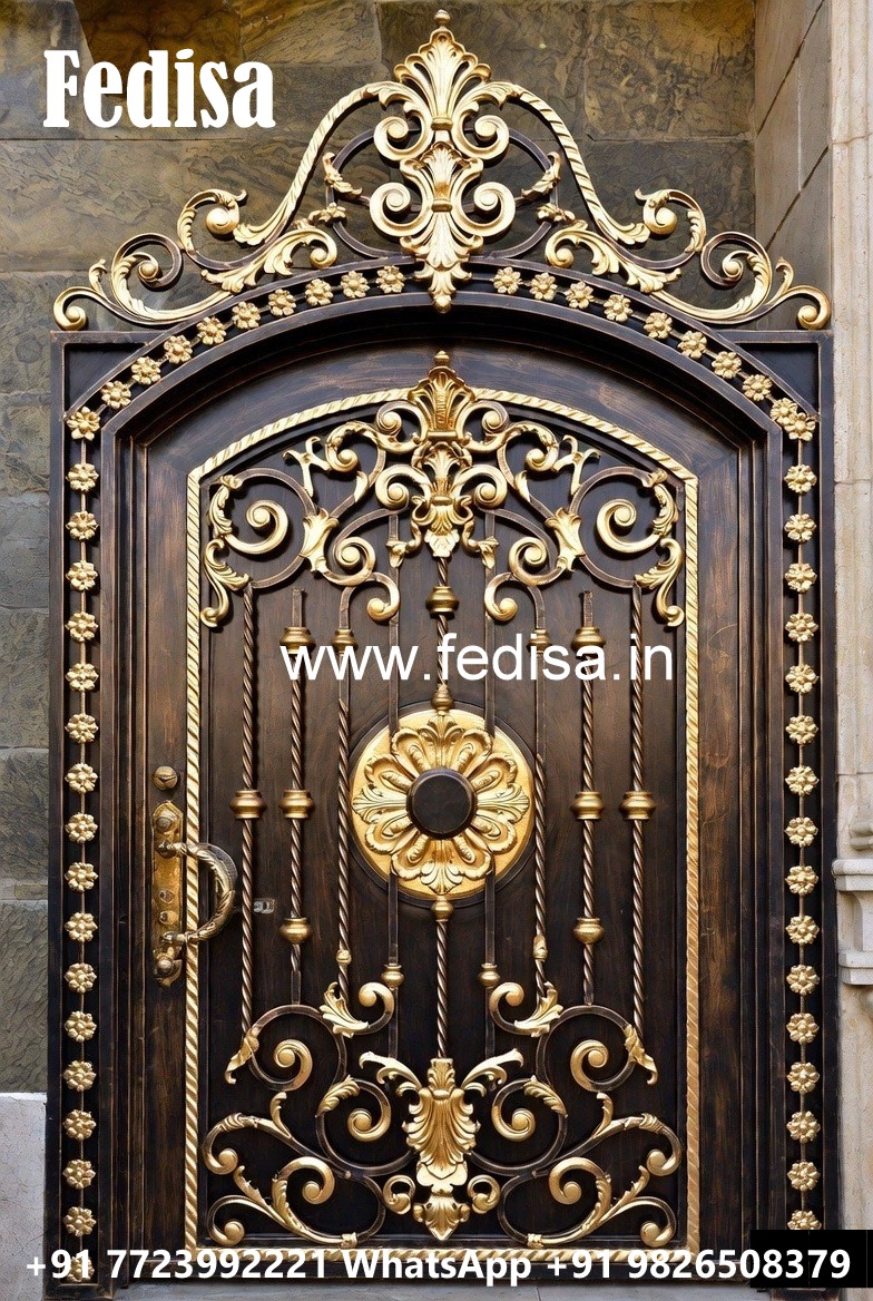 Front Entry Gate Grill Design for Contemporary Villas No-3043