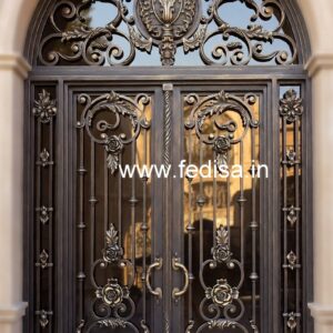 Modern Iron Gate Grill Design with Artistic Detail No-3175