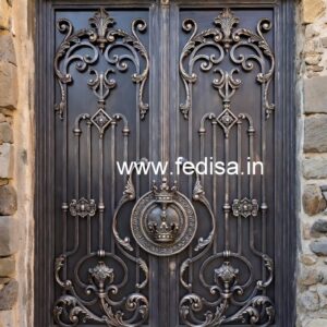 Elegant Exterior Grill Gate Design for Contemporary Villas No-3191