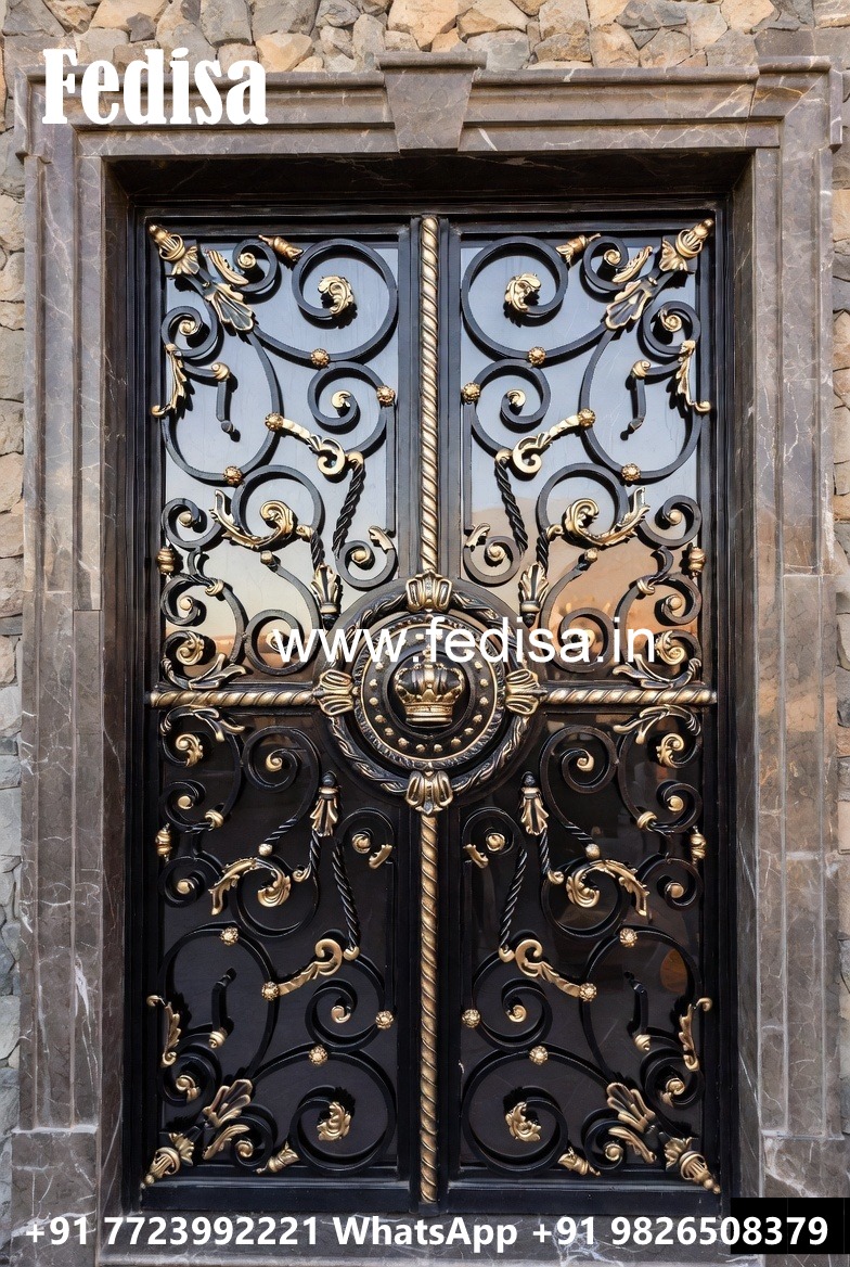 Contemporary Front Gate Grill Design with Elegant Finish No-3196