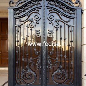 Contemporary Black Metal Gate Grill Design No-3228