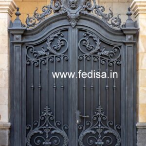 Elegant Exterior Grill Gate Design for Contemporary Villas No-3491