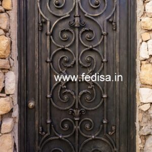 Contemporary Black Metal Gate Grill Design No-3528