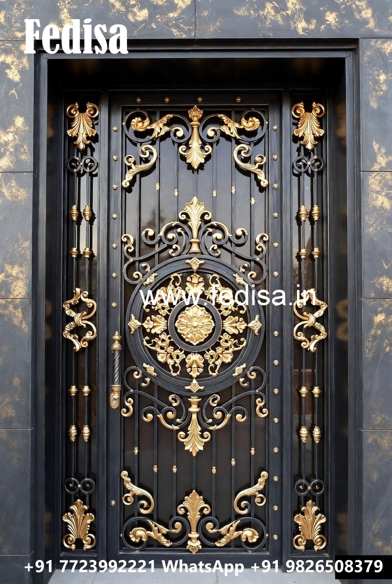 Stylish Gate Grill Design for Contemporary House Fronts No-3602