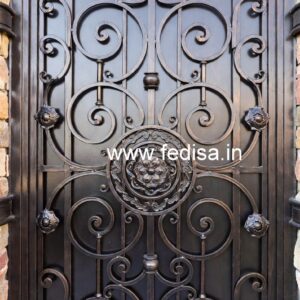 Modern Geometric Gate Grill Design for Entrances No-3671