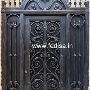 Modern Iron Gate Grill Design with Artistic Detail No-3775