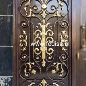 Elegant Contemporary Gate Grill Design with Artistic Pattern No-3814