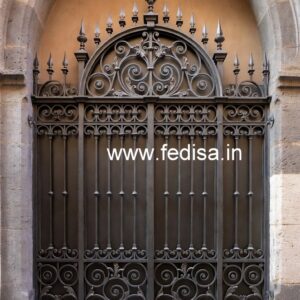Contemporary Black Metal Gate Grill Design No-3828