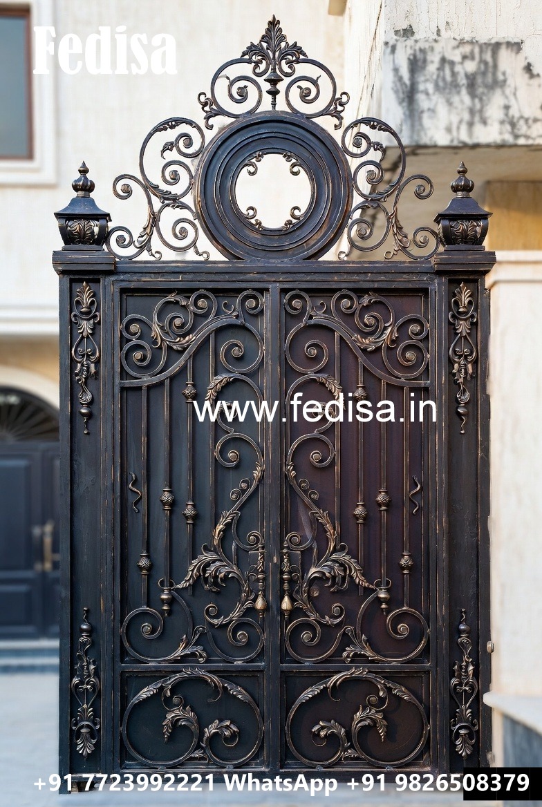 Stylish Gate Grill Design for Contemporary House Fronts No-3902
