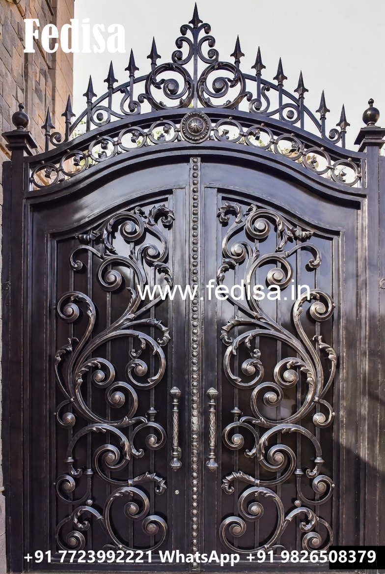 Luxury Geometric Gate Grill Design for House Fronts No-4123