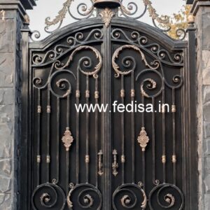 Contemporary Black Metal Gate Grill Design No-4128