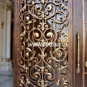 Stylish Black Iron Grill Gate Design No-4174