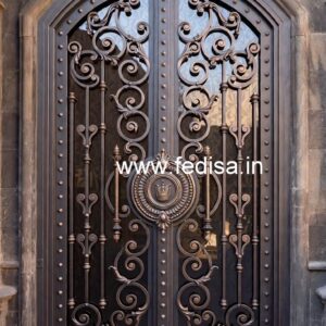 Contemporary Black Steel Grill Gate Design No-4190