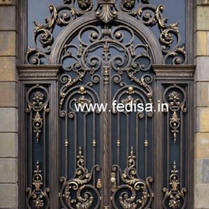Front Elevation Gate Grill Design for Elegant Homes No-4231