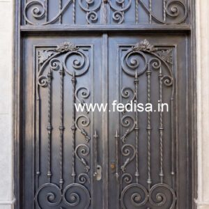Modern Geometric Gate Grill Design for Entrances No-4271