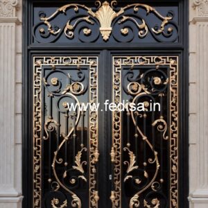 Stylish Iron Entrance Gate Grill Design Inspiration No-4367