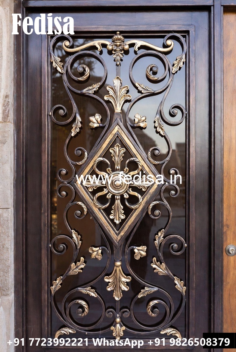 Contemporary Front Gate Grill Design with Elegant Finish No-4396