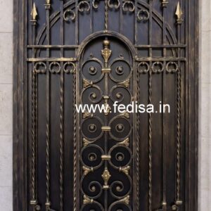 Contemporary Black Metal Gate Grill Design No-4428