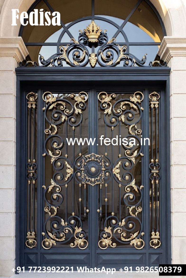 Stylish Black Iron Grill Gate Design No-4474