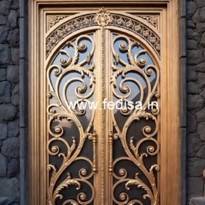 Minimal Steel Gate Grill Design for Elegant Homes No-4593