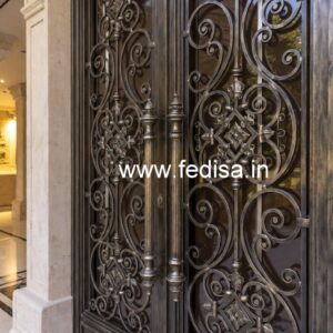 Contemporary Gate Grill Design with Minimal Patterns No-4626