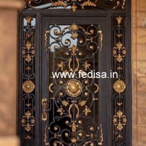 Contemporary Black Metal Gate Grill Design No-4728