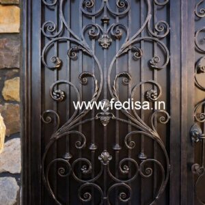 Contemporary Black Steel Grill Gate Design No-4790