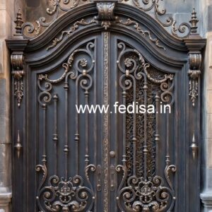 Artistic Front Gate Grill Design for Elegant Homes No-4878