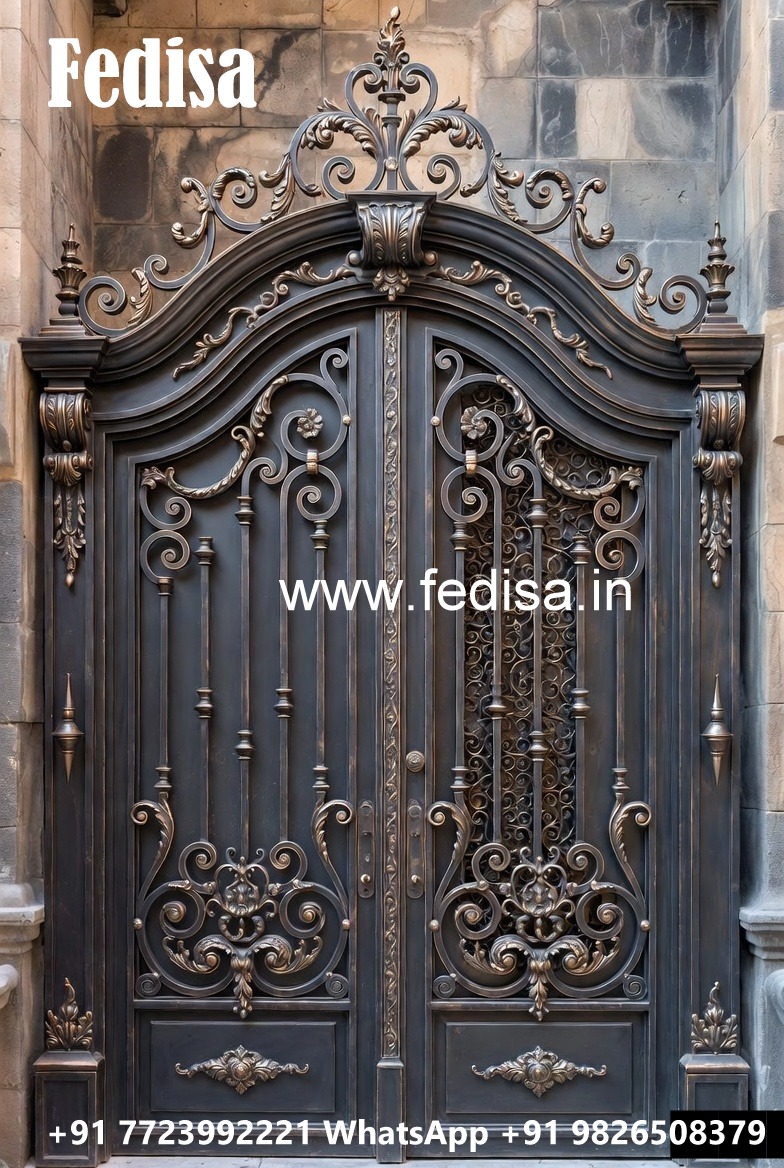 Artistic Front Gate Grill Design for Elegant Homes No-4878