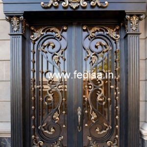 Contemporary Front Gate Grill Design with Elegant Finish No-4996