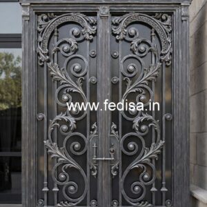 Contemporary Black Metal Gate Grill Design No-5028