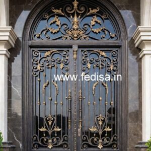 Stylish Black Iron Grill Gate Design No-5074