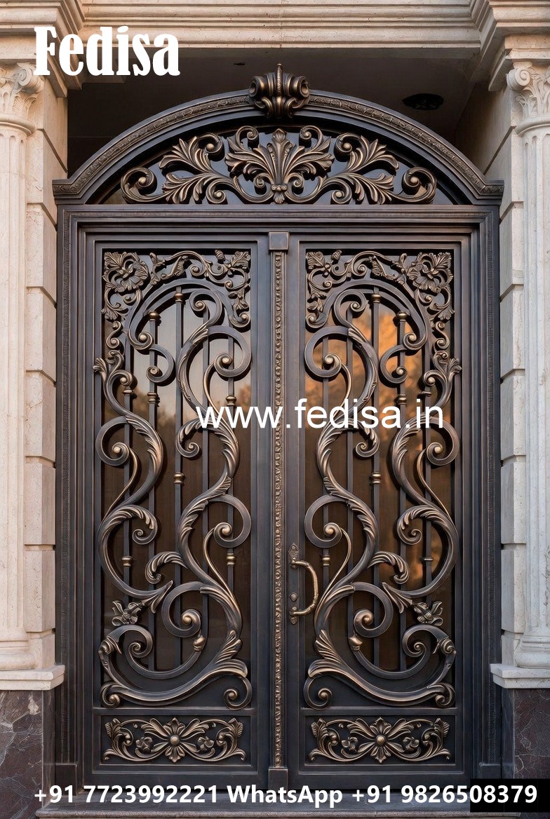 Contemporary Gate Grill Design with Artistic Patterns No-5115