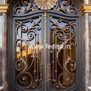 Elegant Main Gate Grill Design for Luxury Residences No-5253