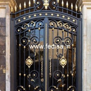 Attractive Modern Gate Grill Design with Geometric Style No-5256