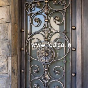 Contemporary Front Gate Grill Design with Elegant Finish No-5296
