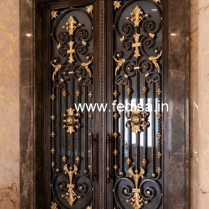 Contemporary Black Metal Gate Grill Design No-5328