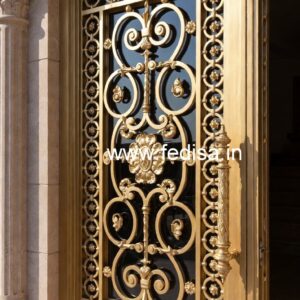 Stylish Black Iron Grill Gate Design No-5374