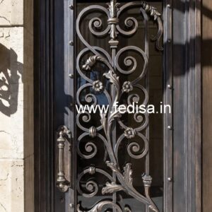 Stylish Front Exterior Gate Grill Design for Modern Villas No-5400