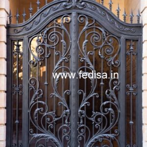 Contemporary Gate Grill Design with Artistic Patterns No-5415
