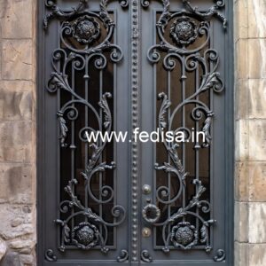 Modern Geometric Gate Grill Design for Entrances No-5471