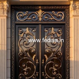 Minimal Steel Gate Grill Design for Elegant Homes No-5493